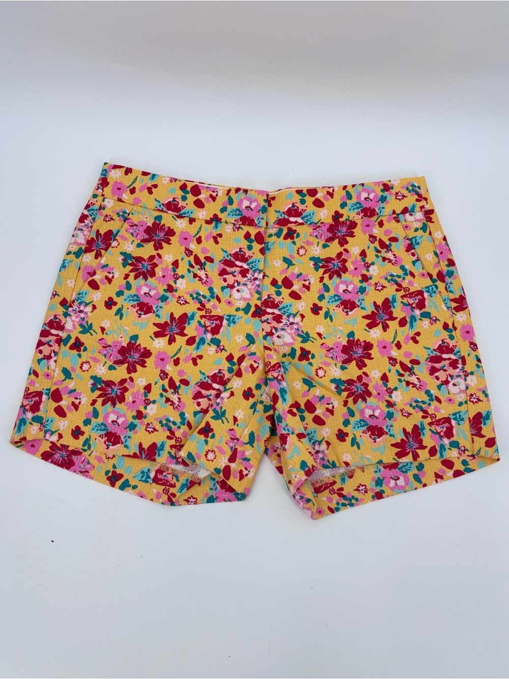 J. Crew Yellow Floral Print Women's Shorts  NWOT